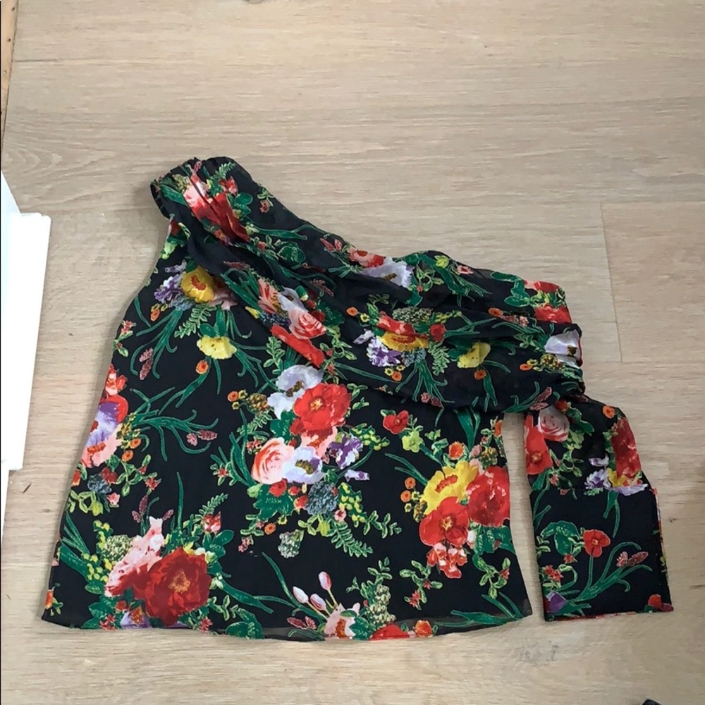 Alice + Olivia off shoulder-one sleeve